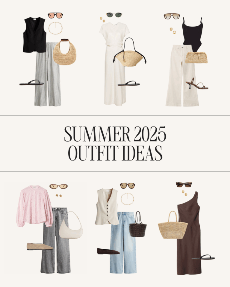 Minimalist spring and summer 2025 outfits in neutral tones – capsule wardrobe inspiration with timeless Pinterest trends