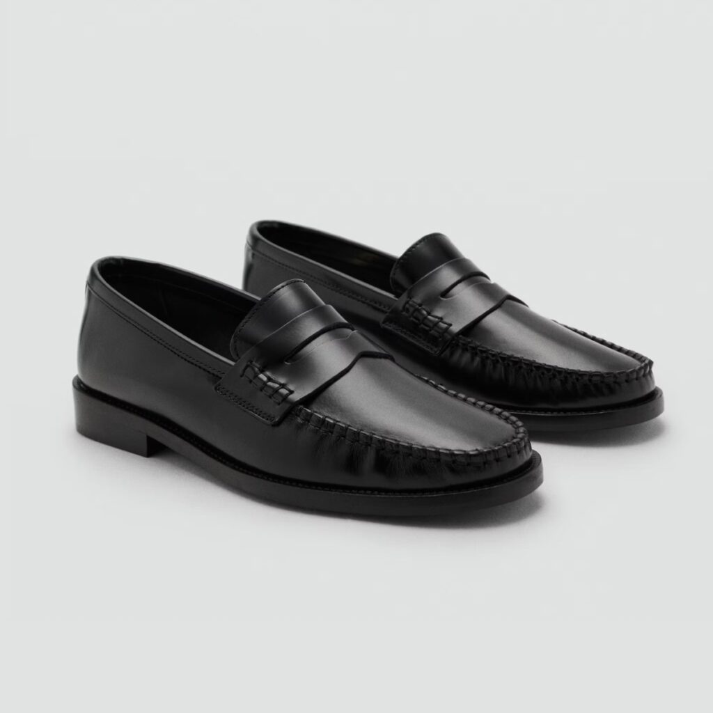 capsule wardrobe shoes black loafers