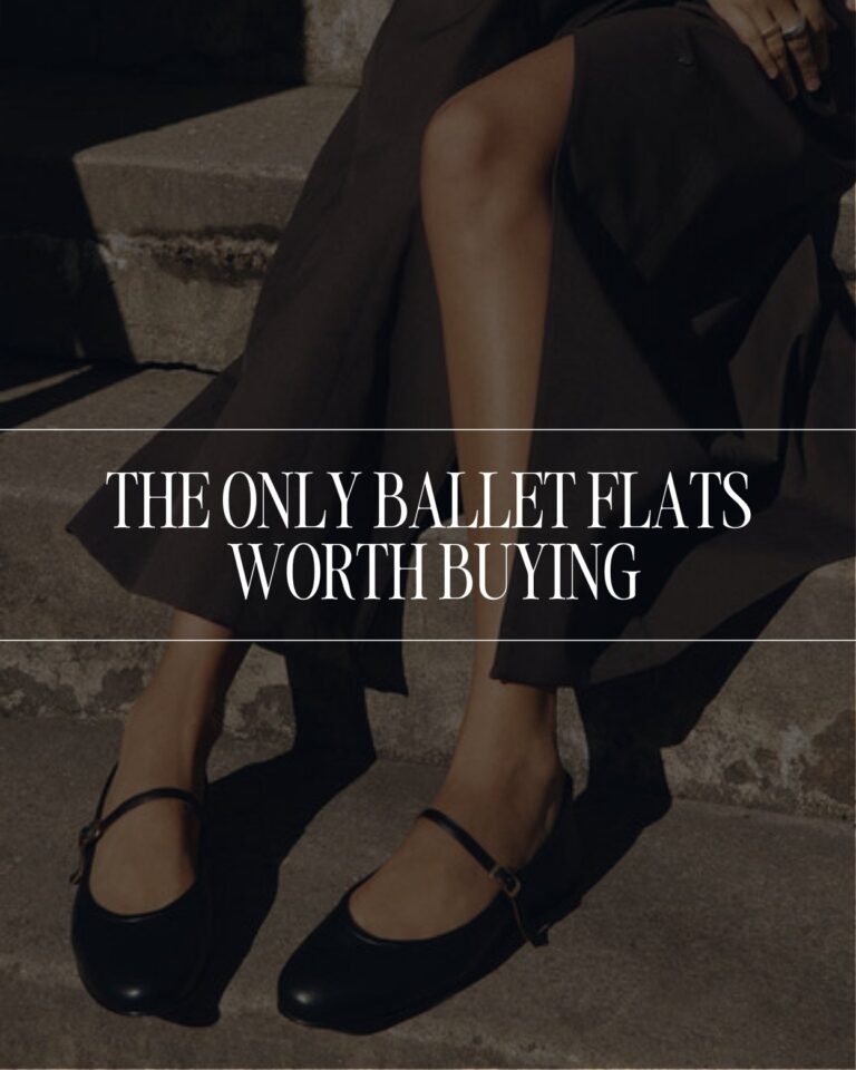 Black ballet flats styled with a minimal outfit, the best ballet flats for a capsule wardrobe in 2026