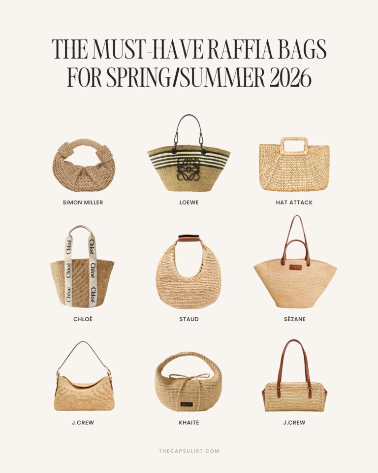 Best raffia bags 2026 – designer and affordable straw bags for spring summer outfits including Loewe, Staud and Chloé styles