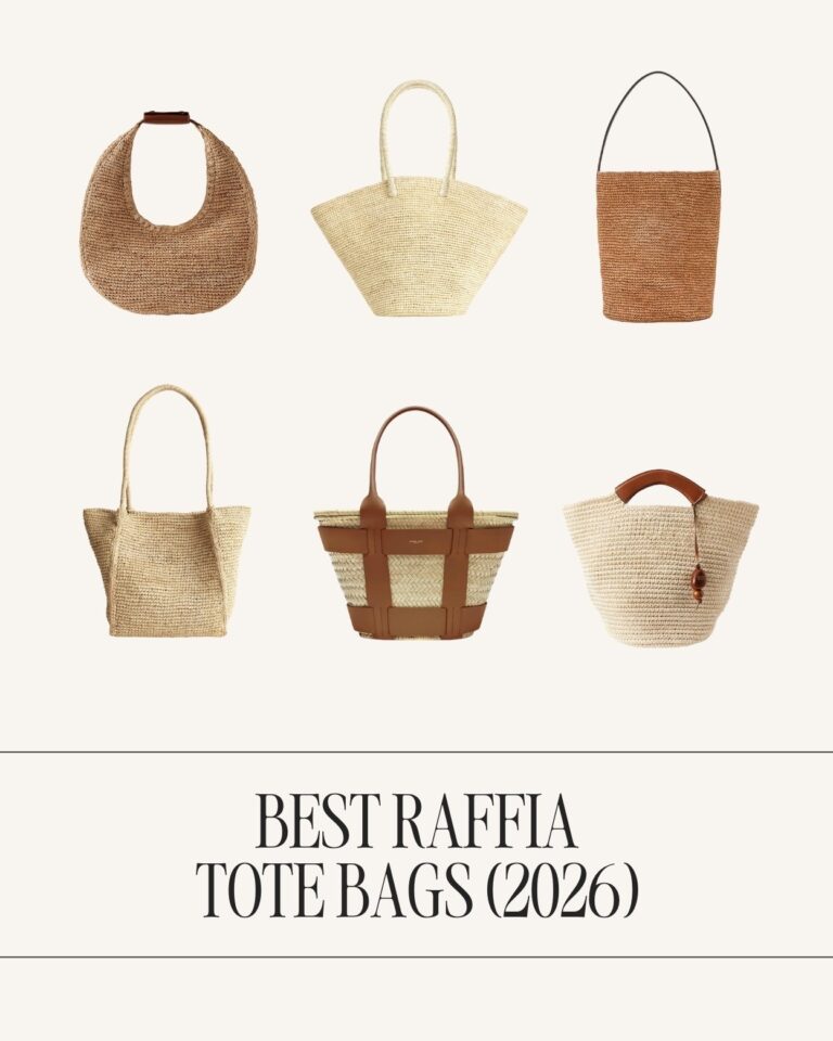 Best raffia tote bags 2026 including structured summer tote bags from J.Crew, Staud, COS and Hunting Season