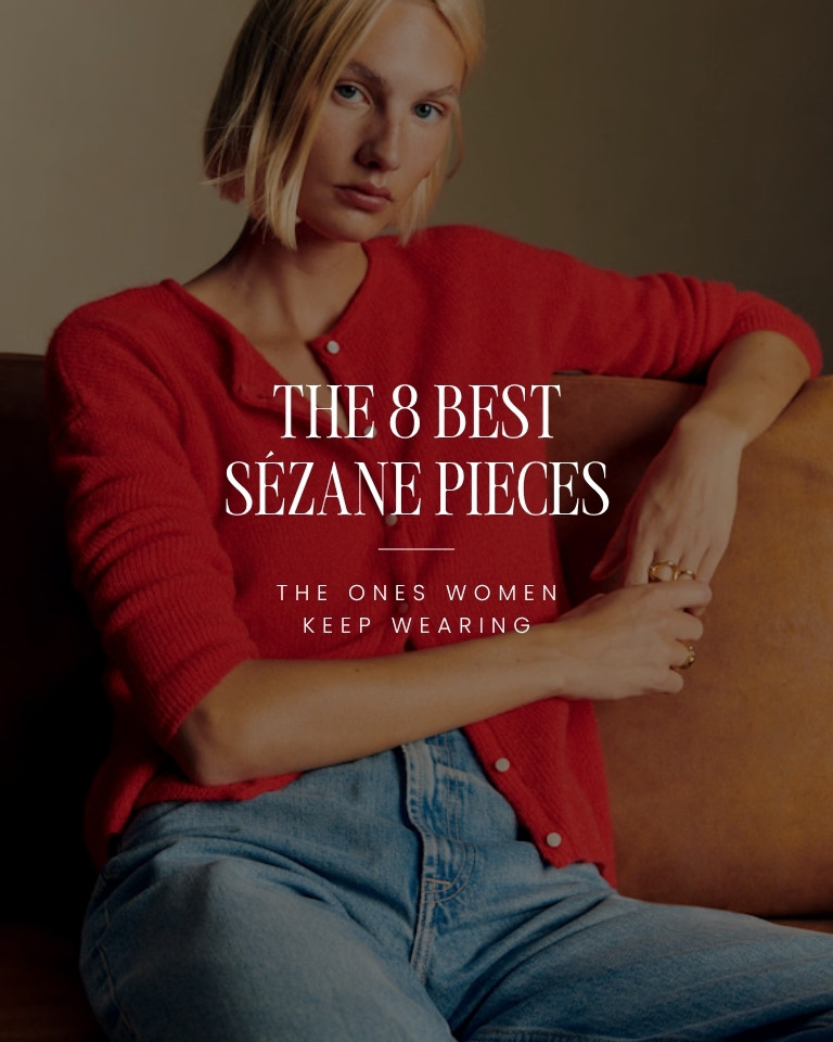 The best Sézane pieces for women in 2026 including the iconic Gaspard Cardigan, a timeless French capsule wardrobe essential.