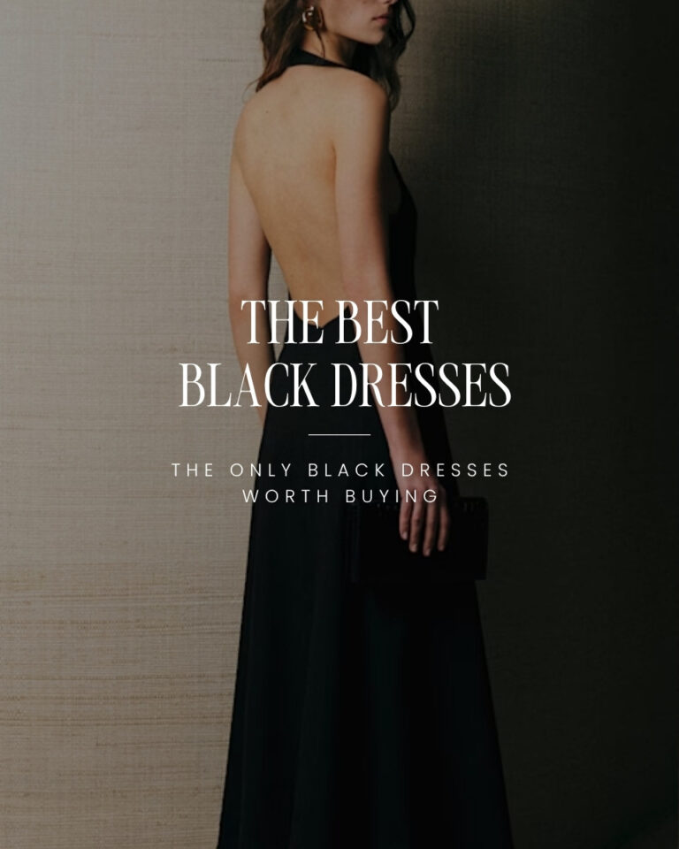 Woman wearing a timeless black maxi dress featured in our guide to the best black dresses for women in 2026.