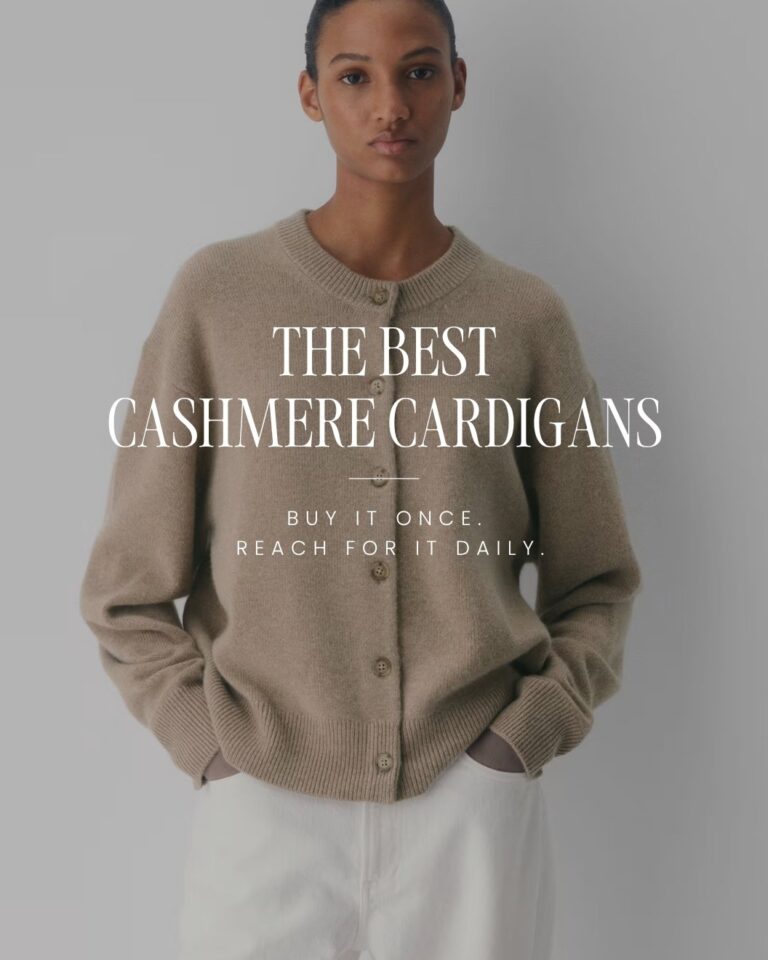 Best cashmere cardigans for women featuring a classic neutral cashmere cardigan for a timeless capsule wardrobe